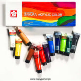 Sakura Acrylic Paints Set Of 12 tubes 20ml